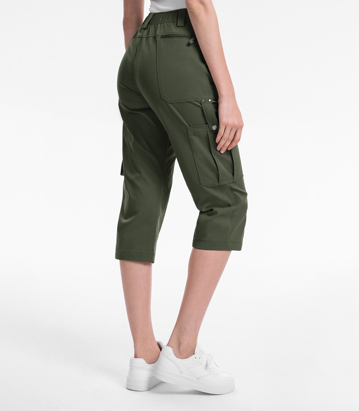 Women's Cargo Capris Pants High Waist Waterproof Hiking - HikerFlex W012