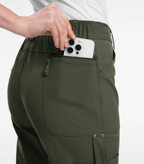 Women's Cargo Capris Pants High Waist Waterproof Hiking - HikerFlex W012