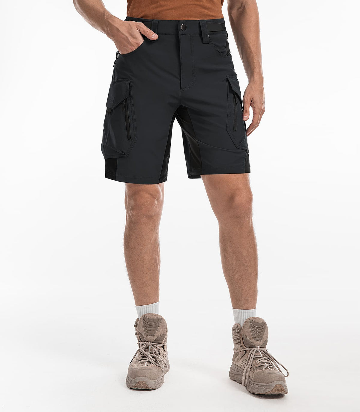 Men's Outdoor Quick Dry Lightweight Stretchy Shorts for Hiking #Color_Black