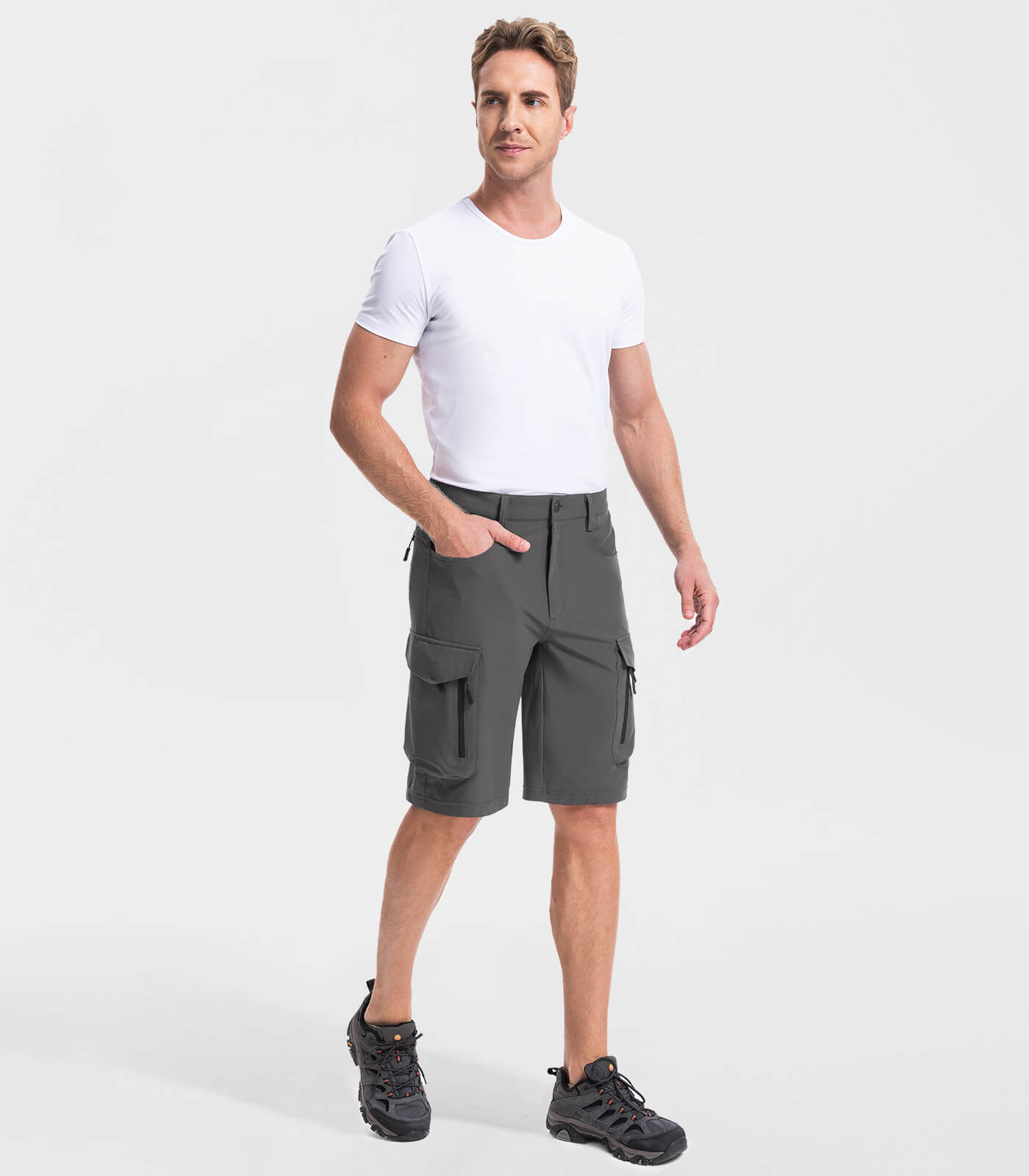Herren Wander-Cargoshorts mit 7 Taschen, schnelltrocknend, lässig - TrailPioneer M025