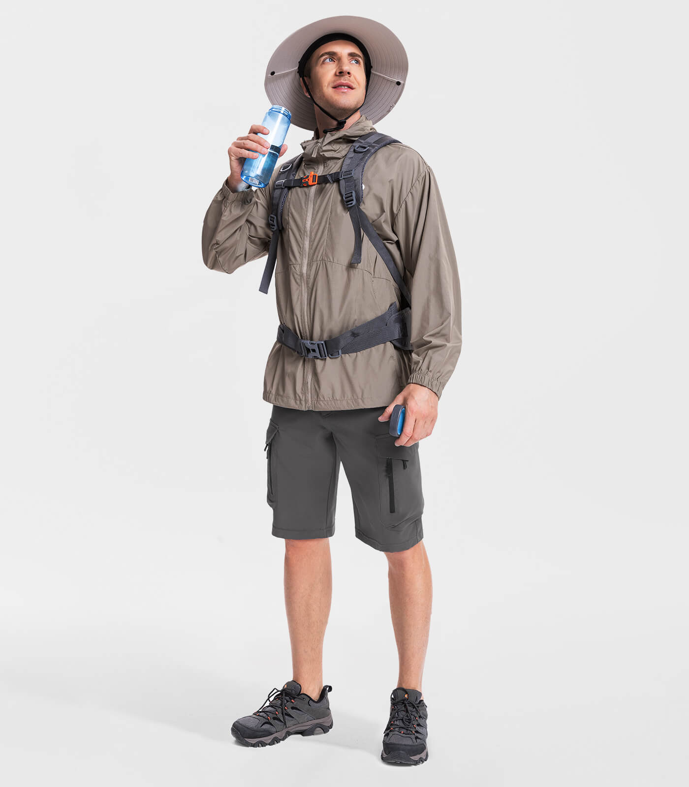 Herren Wander-Cargoshorts mit 7 Taschen, schnelltrocknend, lässig - TrailPioneer M025