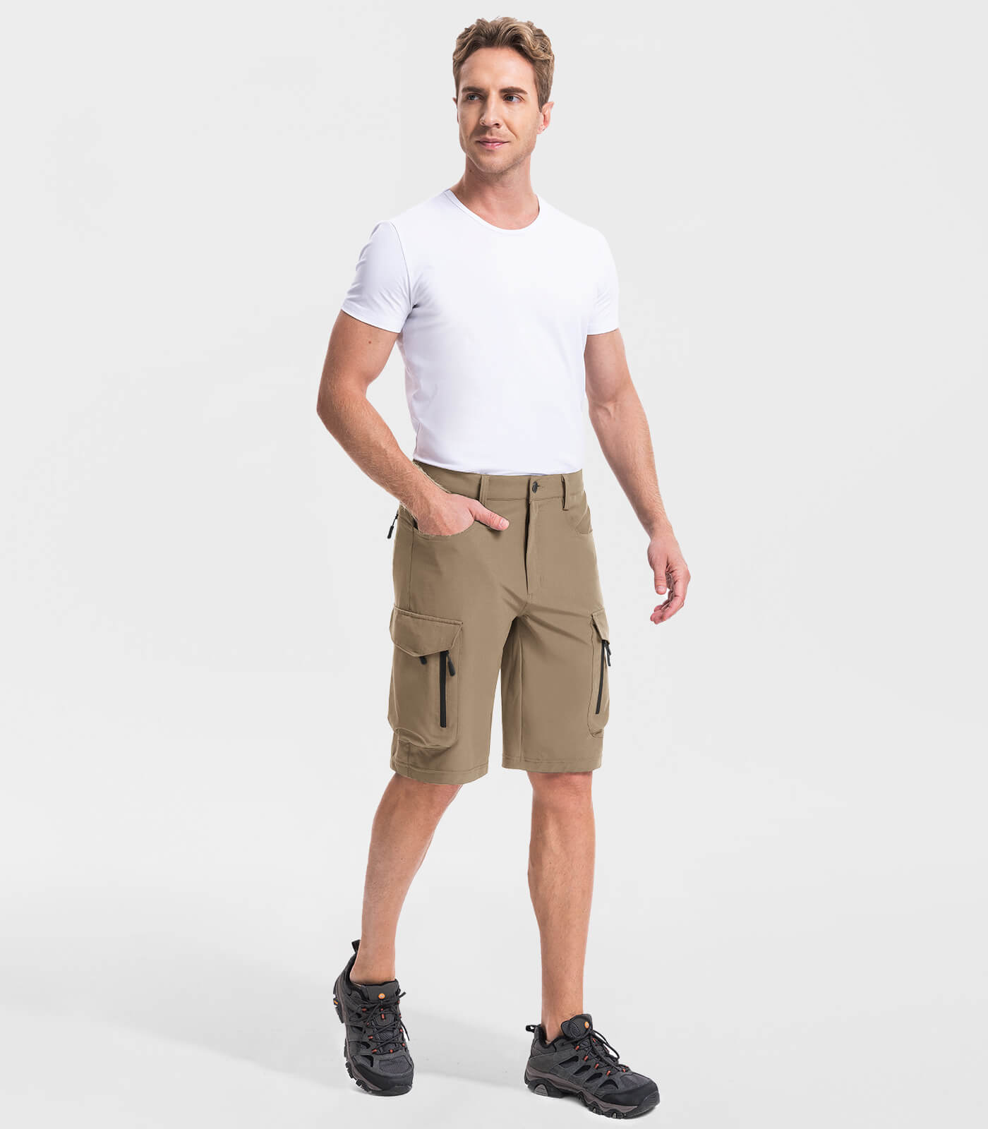 Herren Wander-Cargoshorts mit 7 Taschen, schnelltrocknend, lässig - TrailPioneer M025