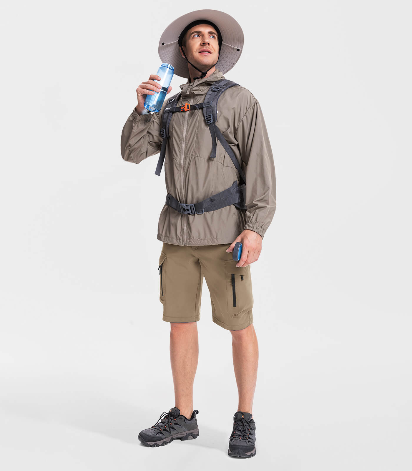 Herren Wander-Cargoshorts mit 7 Taschen, schnelltrocknend, lässig - TrailPioneer M025