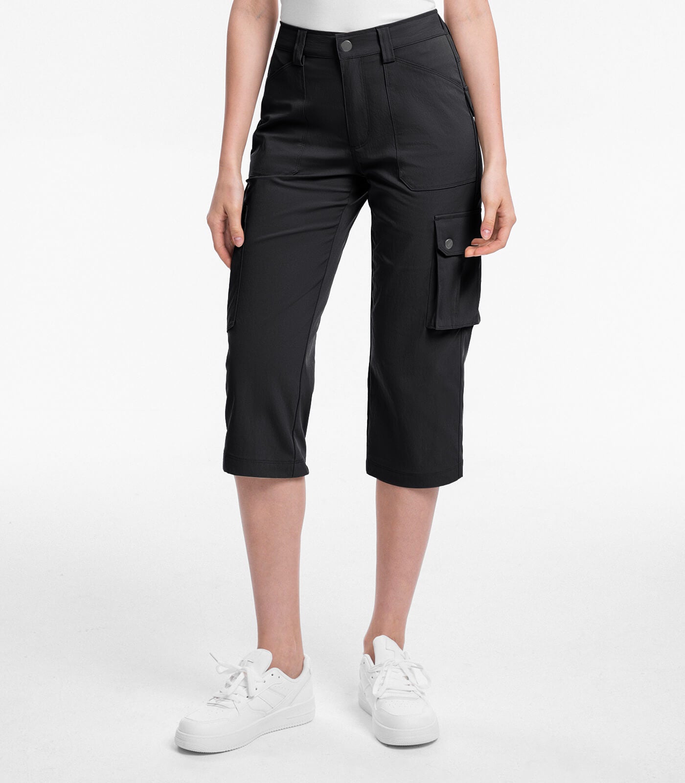 Women's Cargo Capris Pants High Waist Waterproof Hiking - HikerFlex W012