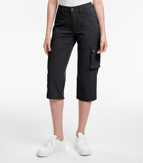 Women's Cargo Capris Pants High Waist Waterproof Hiking - HikerFlex W012