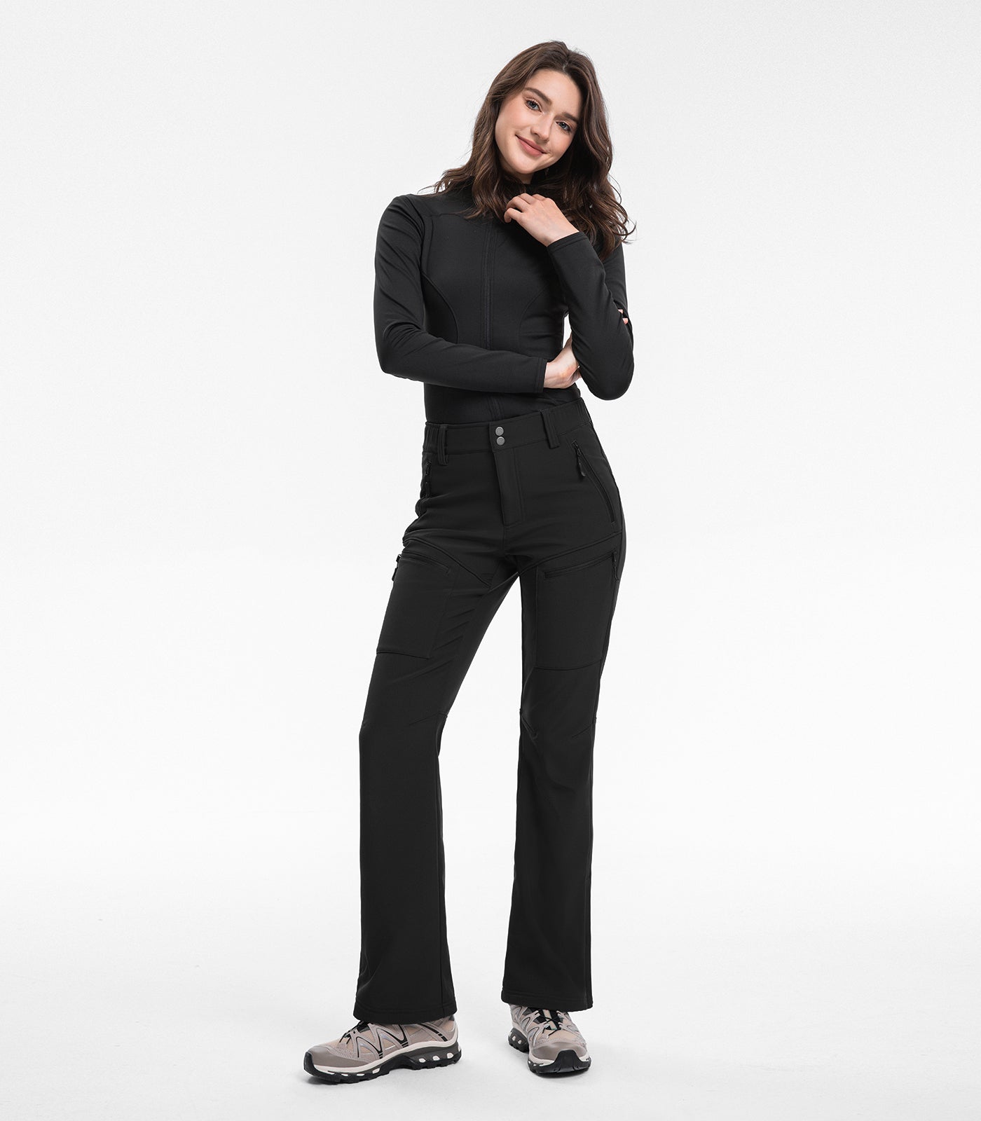 Pantaloni da sci da donna foderati in pile impermeabili - SnowVenture W039