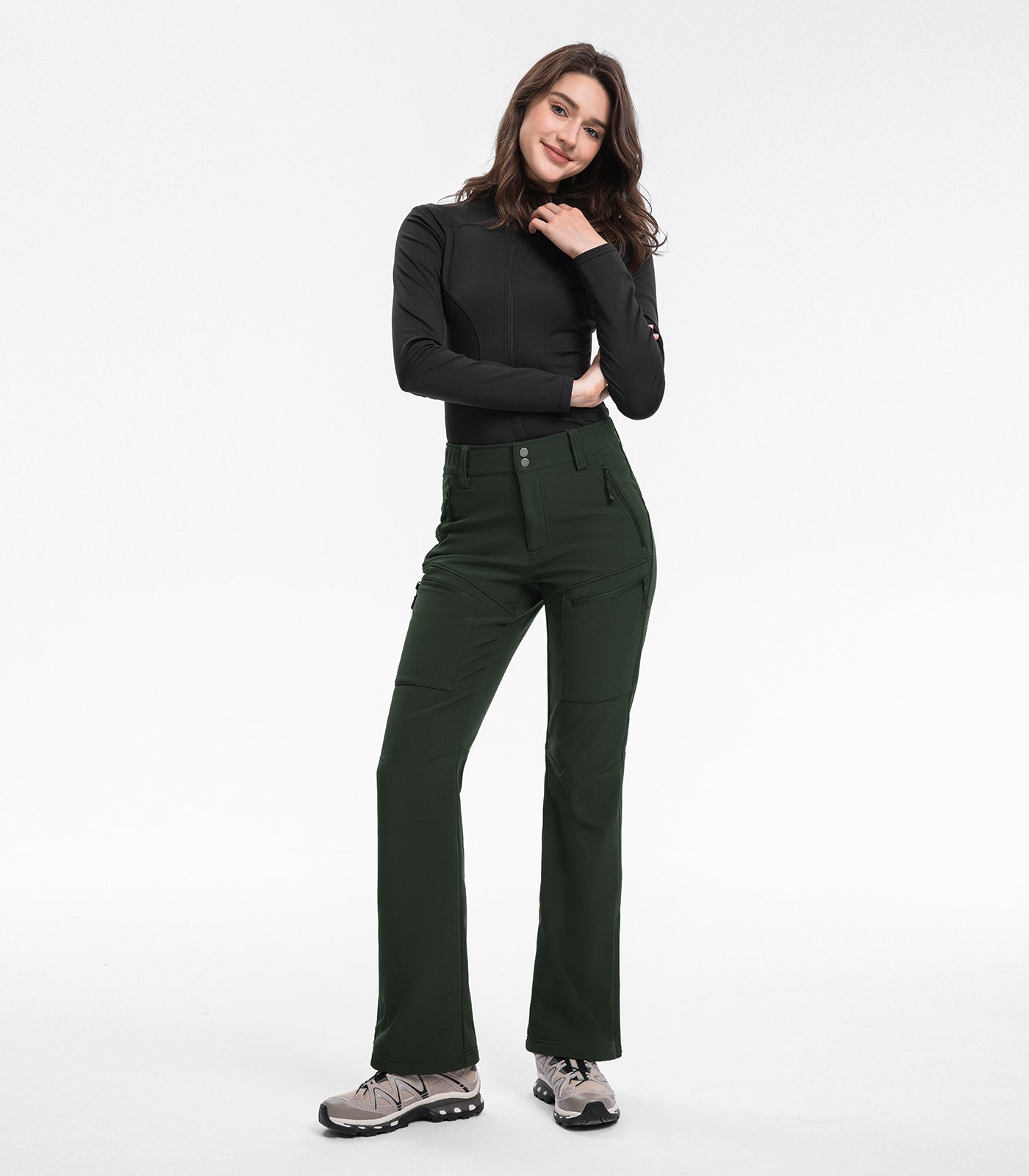 Pantaloni da sci da donna foderati in pile impermeabili - SnowVenture W039