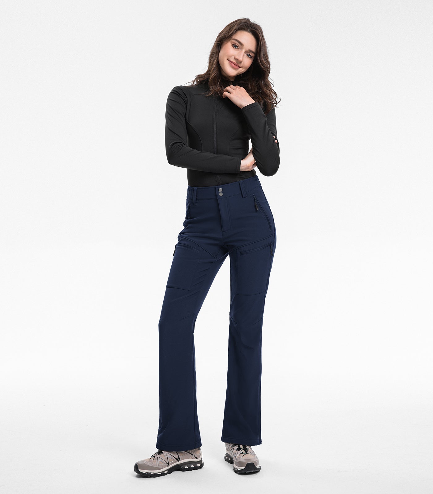 Pantaloni da sci da donna foderati in pile impermeabili - SnowVenture W039
