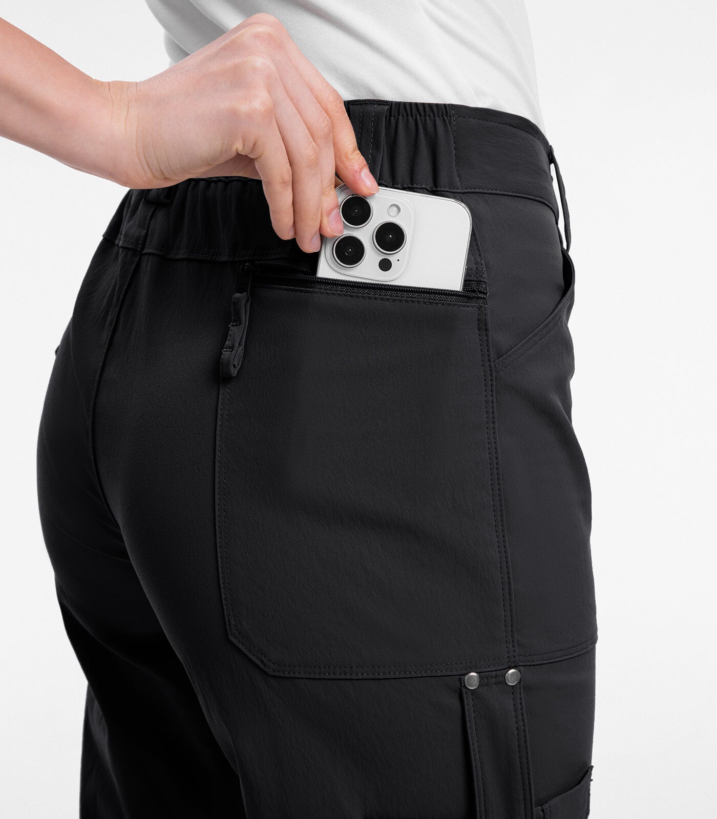 Women's Cargo Capris Pants High Waist Waterproof Hiking - HikerFlex W012