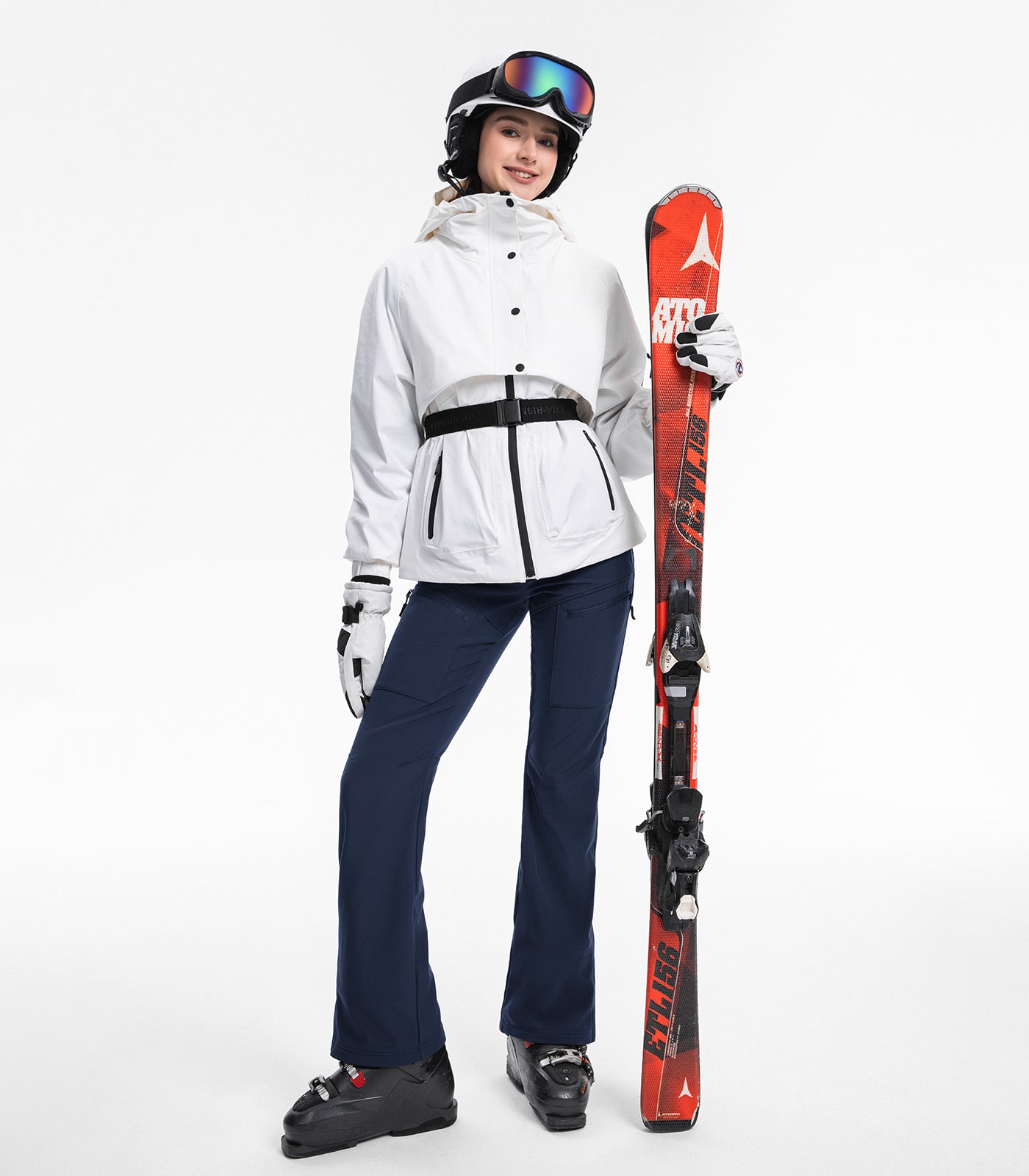 Pantaloni da sci da donna foderati in pile impermeabili - SnowVenture W039