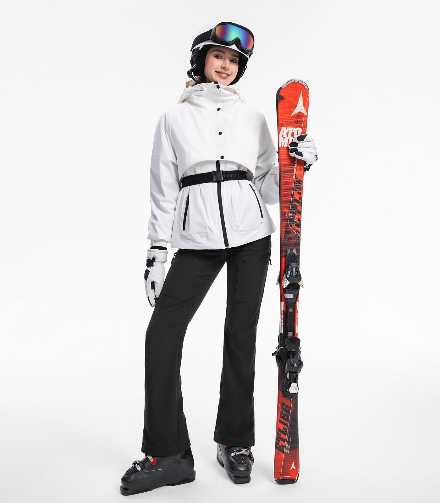 Pantaloni da sci da donna foderati in pile impermeabili - SnowVenture W039