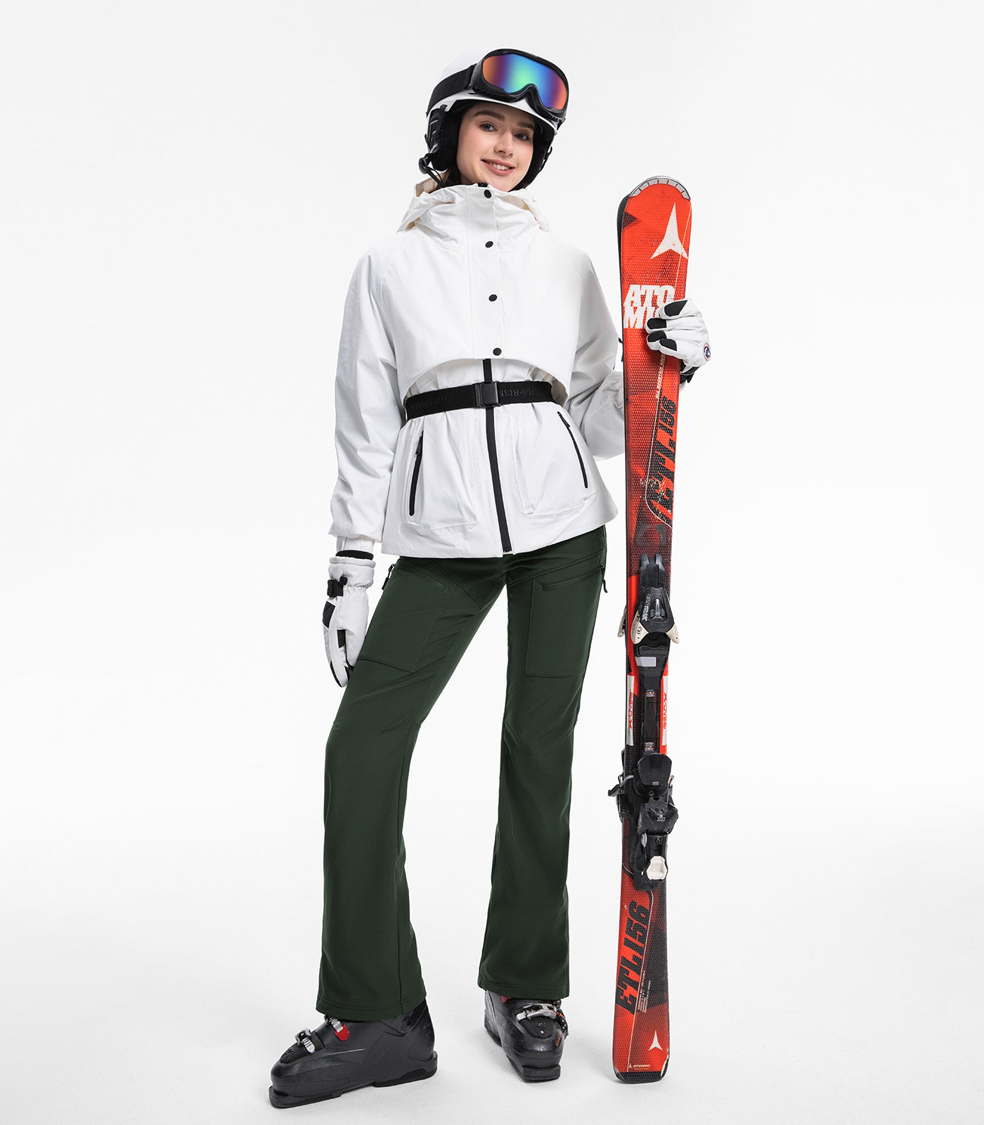 Pantaloni da sci da donna foderati in pile impermeabili - SnowVenture W039