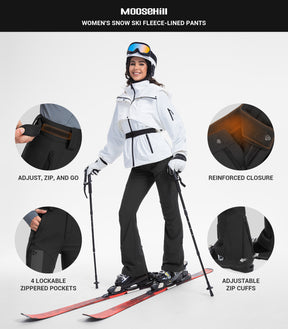 Pantaloni pentru femei de schi pe zăpadă căptușiți cu fleece - SnowVenture W051