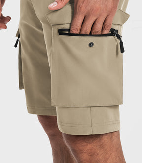 Shorts cargo de randonnée pour hommes à séchage rapide et légers - TrailPioneer M008