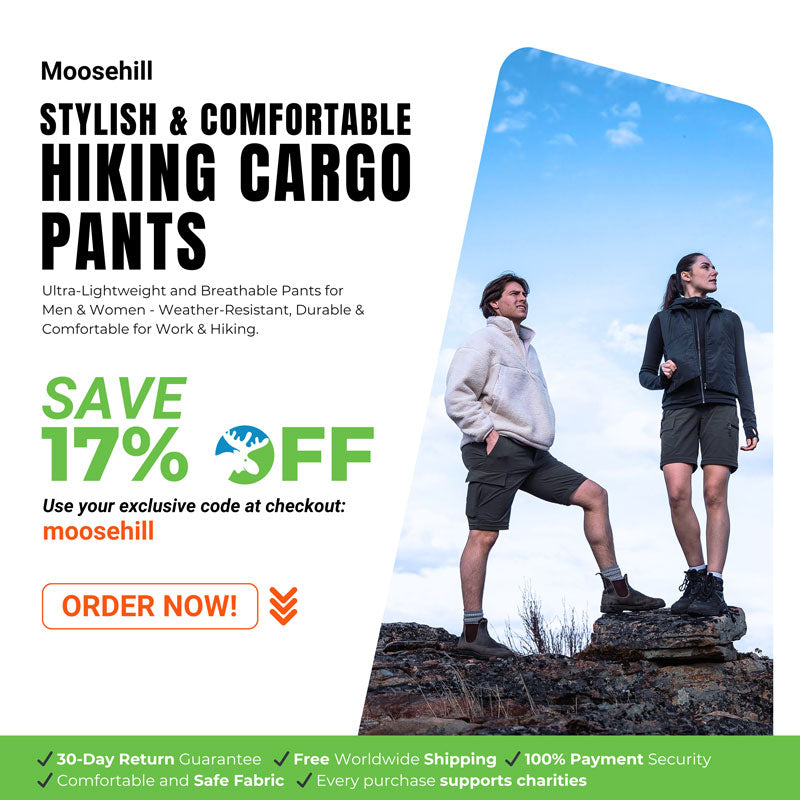 Women's and men's Moosehill Comfy waterproof zip-off pants hiking