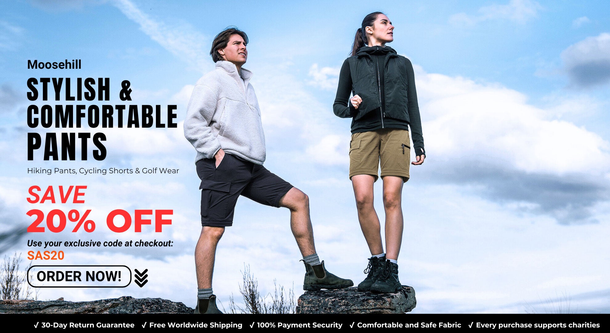 Mooshell convertible hiking pants - 20% off for men & women