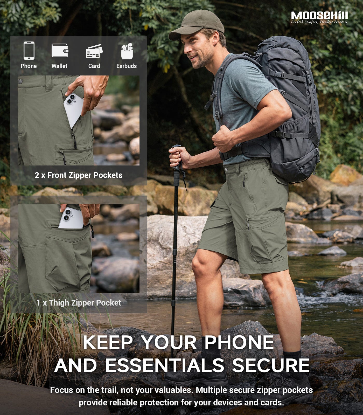 Men's Cargo Hiking Shorts - TrailPioneer M062