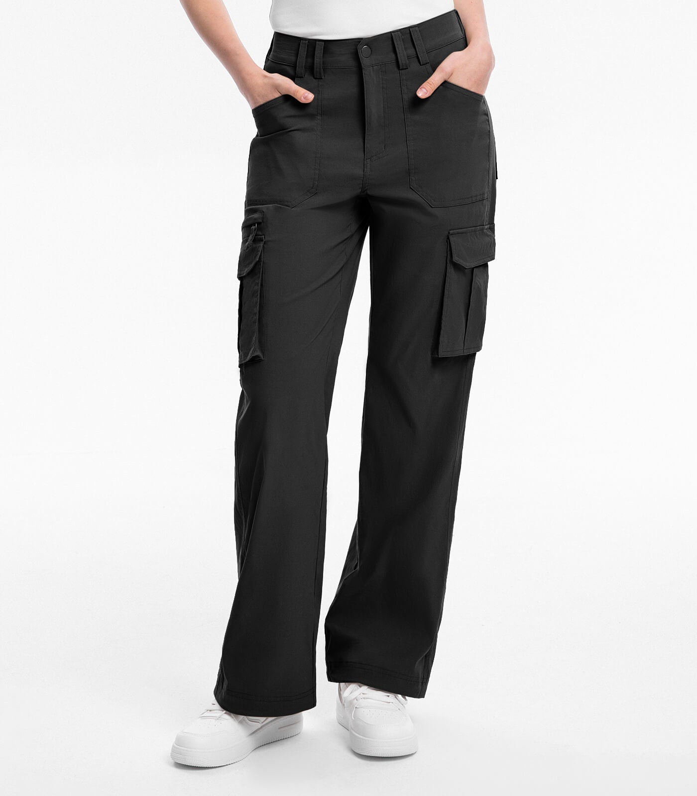 Pantaloni da trekking cargo da donna a vita alta - HikerFlex W037