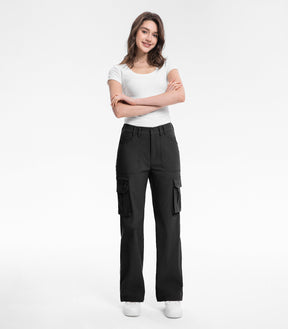 Pantaloni da trekking cargo da donna a vita alta - HikerFlex W037