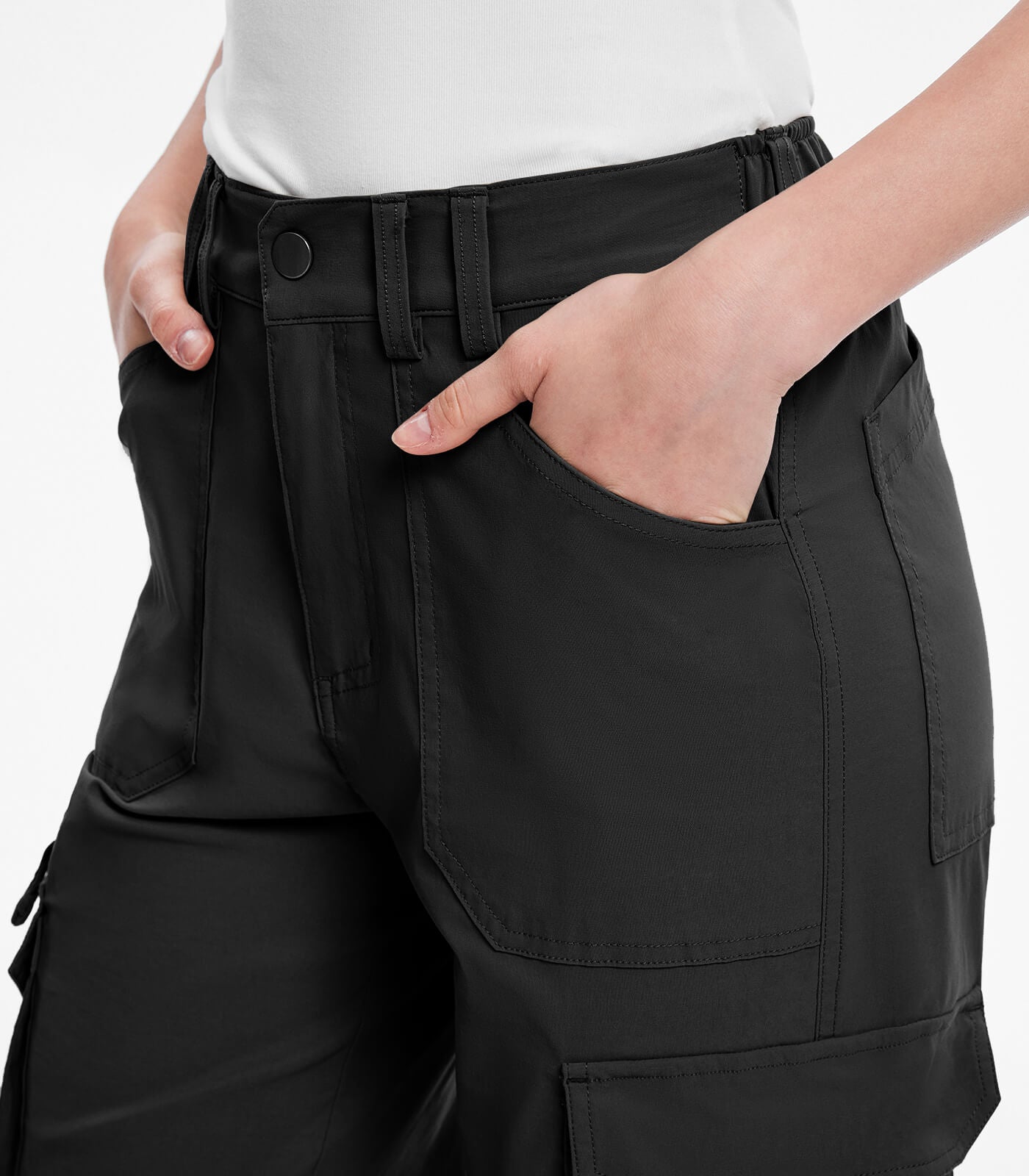 Pantaloni da trekking cargo da donna a vita alta - HikerFlex W037