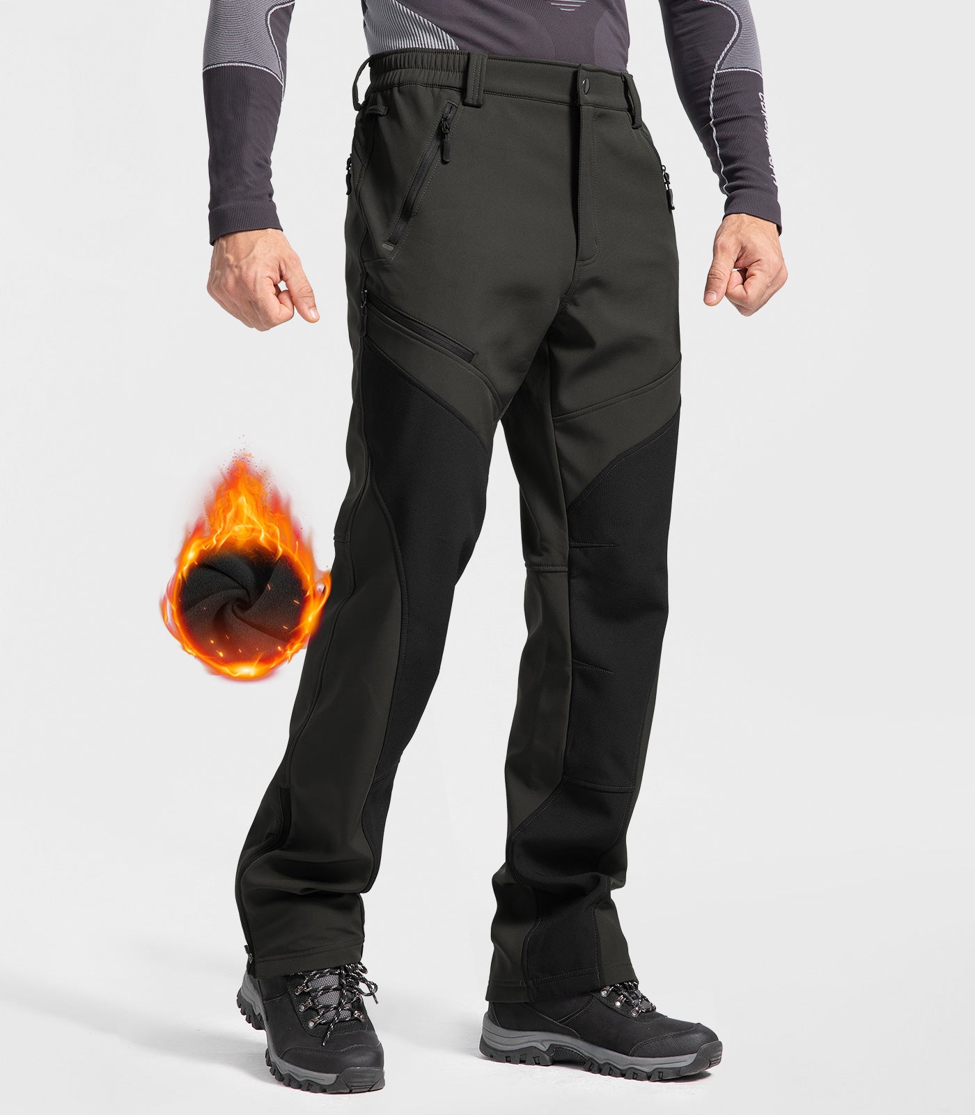 Pantaloni pentru bărbați de schi pe zăpadă căptușiți cu fleece - SnowVenture M055