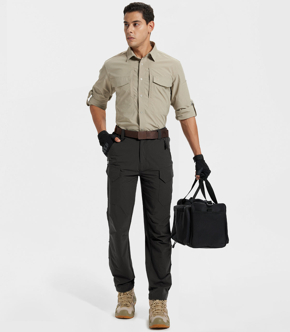 Moosehill Men's Hiking Cargo Pants #Color_Black