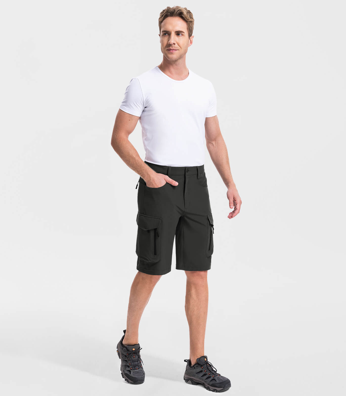 Herren Wander-Cargoshorts mit 7 Taschen, schnelltrocknend, lässig - TrailPioneer M025