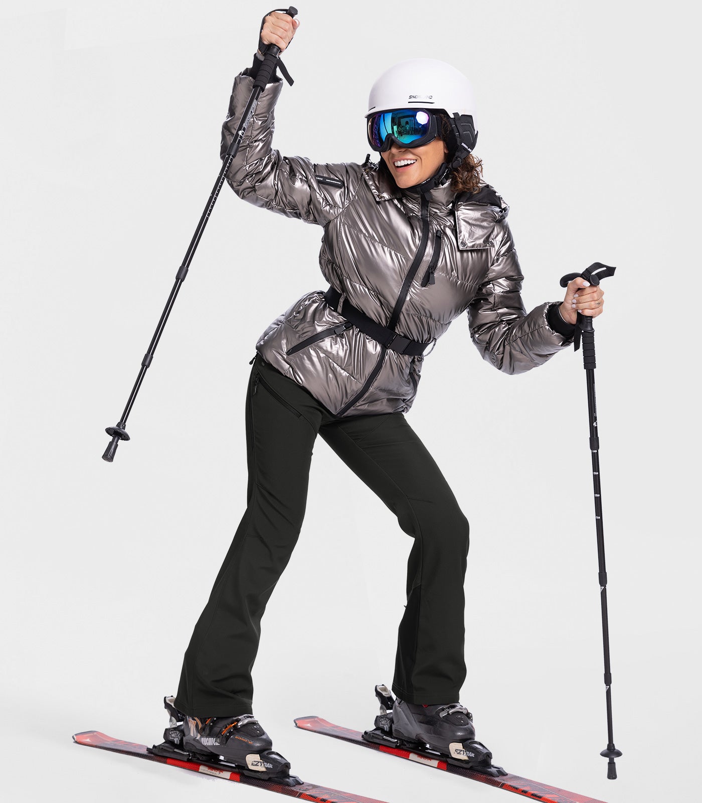 Pantaloni da sci da donna foderati in pile - SnowVenture W048