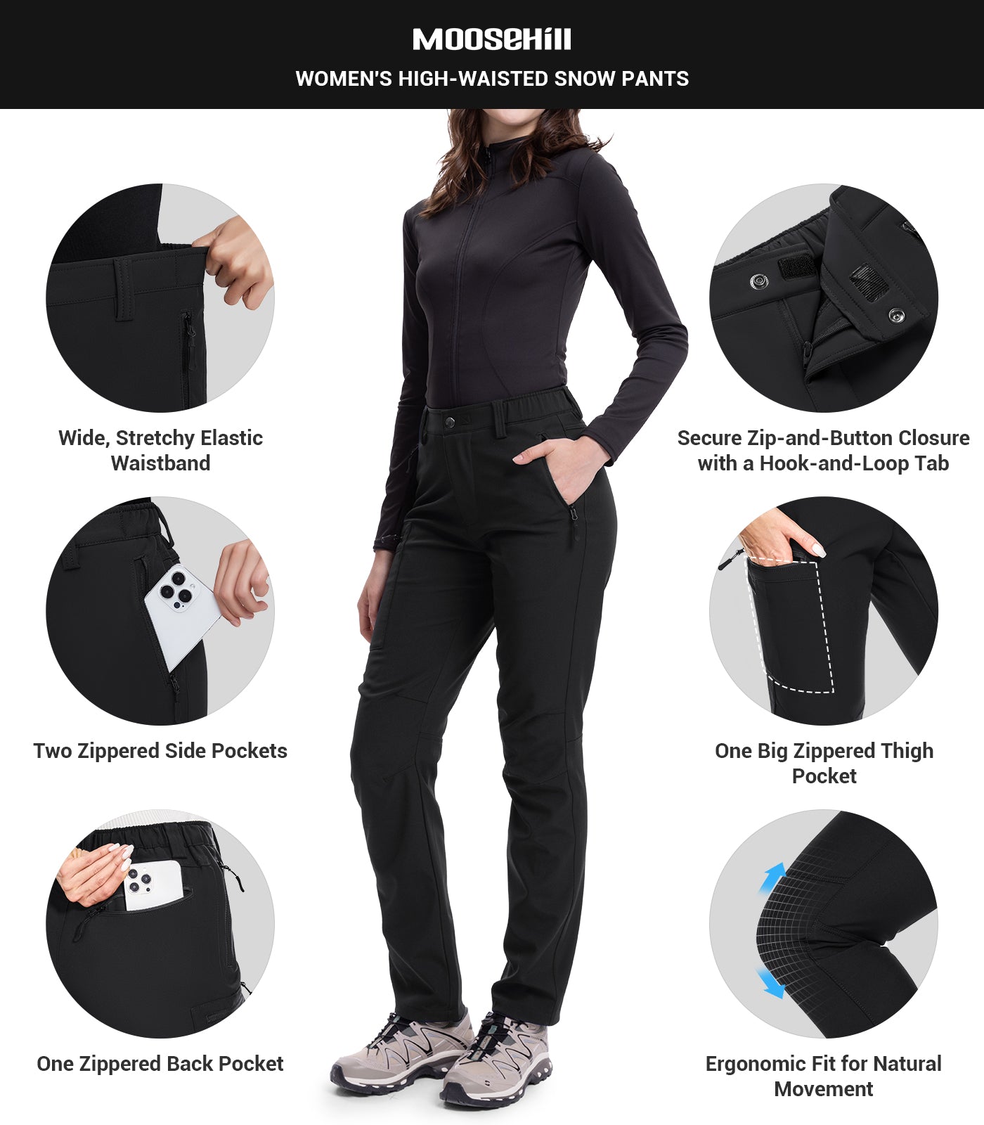 Pantalones de Senderismo para Esquí de Nieve para Mujer - SnowVenture W003