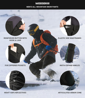 Pantaloni pentru bărbați de schi pe zăpadă căptușiți cu fleece - SnowVenture M055