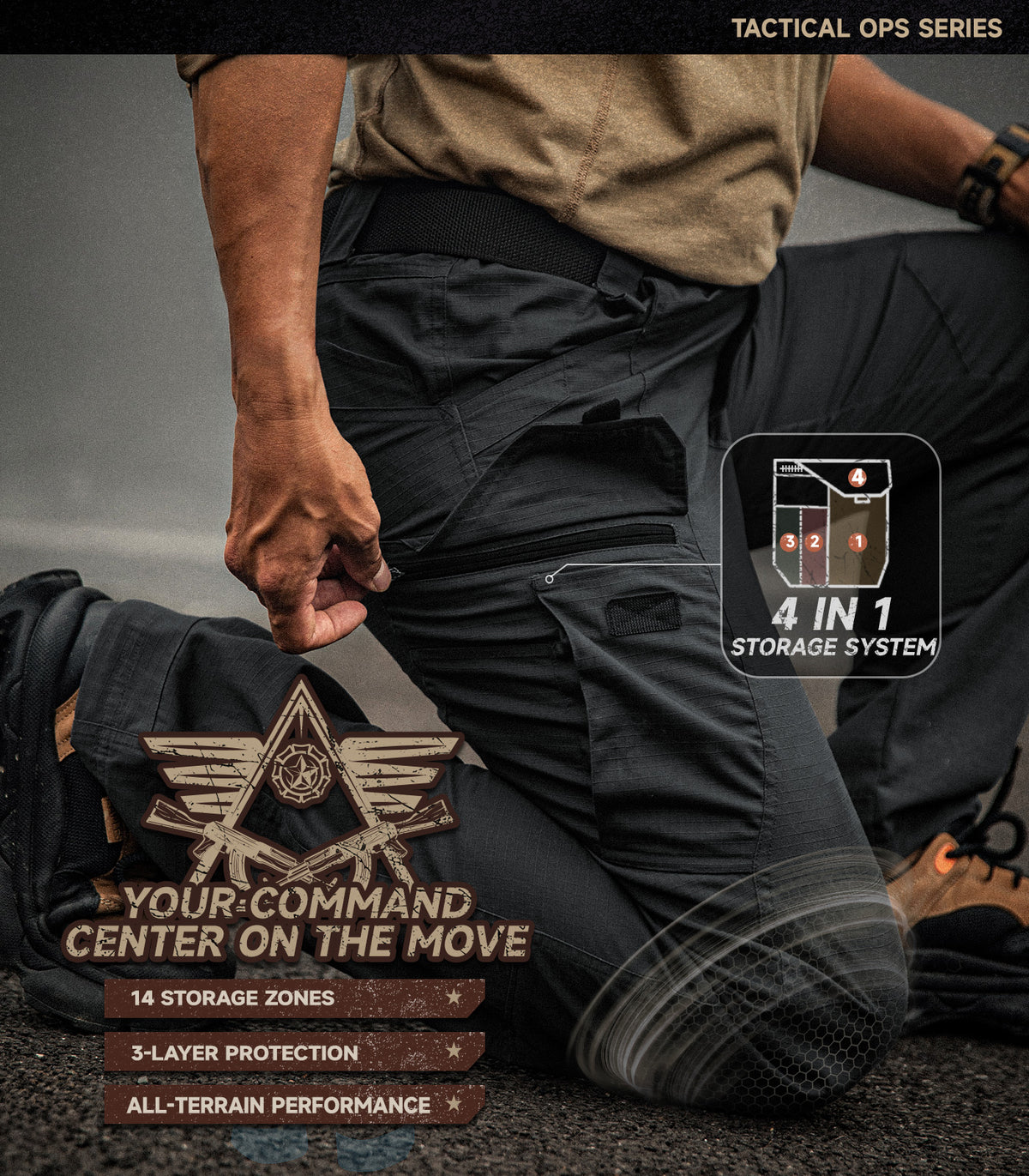 Pantaloni tactici cargo pentru bărbați - HikerFlex M052