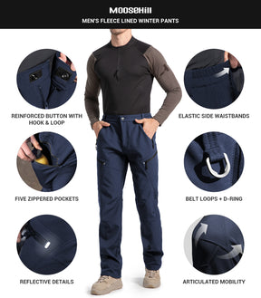 Pantaloni pentru bărbați de schi pe zăpadă, căptușiți cu fleece - SnowVenture M054
