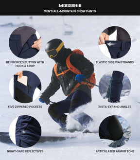 Pantaloni pentru bărbați de schi pe zăpadă căptușiți cu fleece - SnowVenture M055