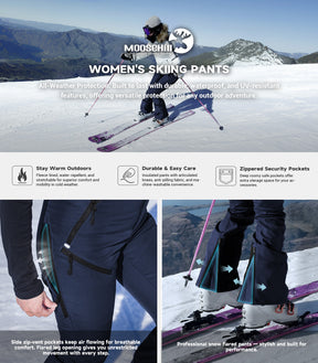 Pantaloni da sci da donna foderati in pile - SnowVenture W048