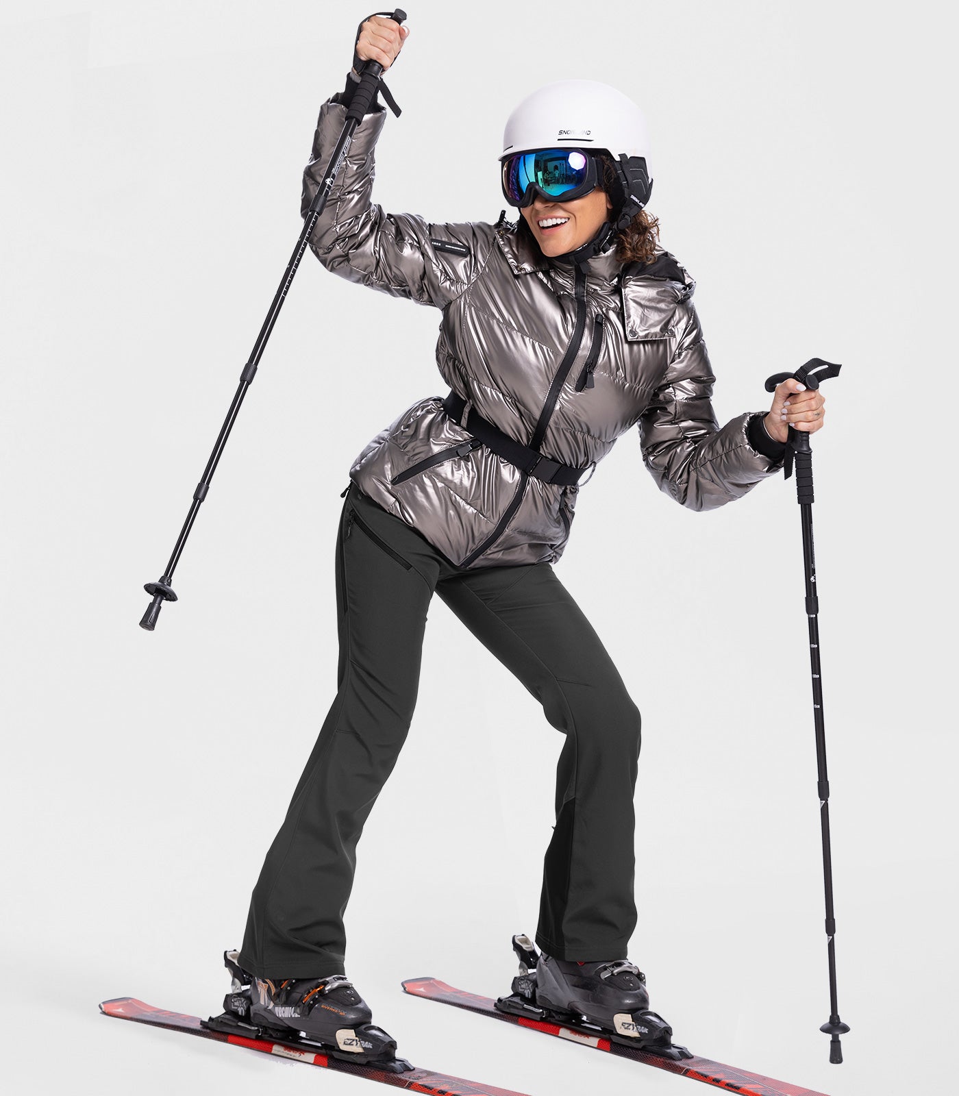 Pantaloni da sci da donna foderati in pile - SnowVenture W048