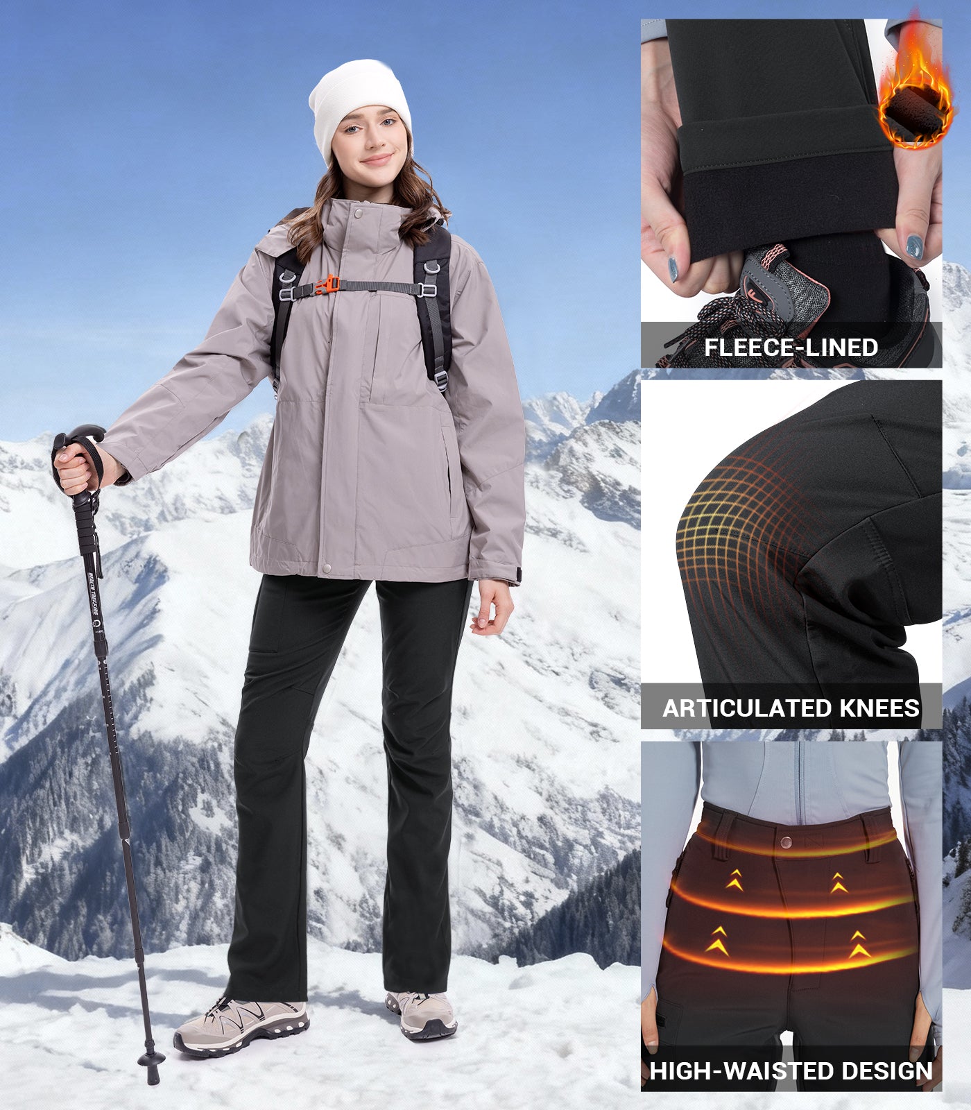 Pantalones de Senderismo para Esquí de Nieve para Mujer - SnowVenture W003