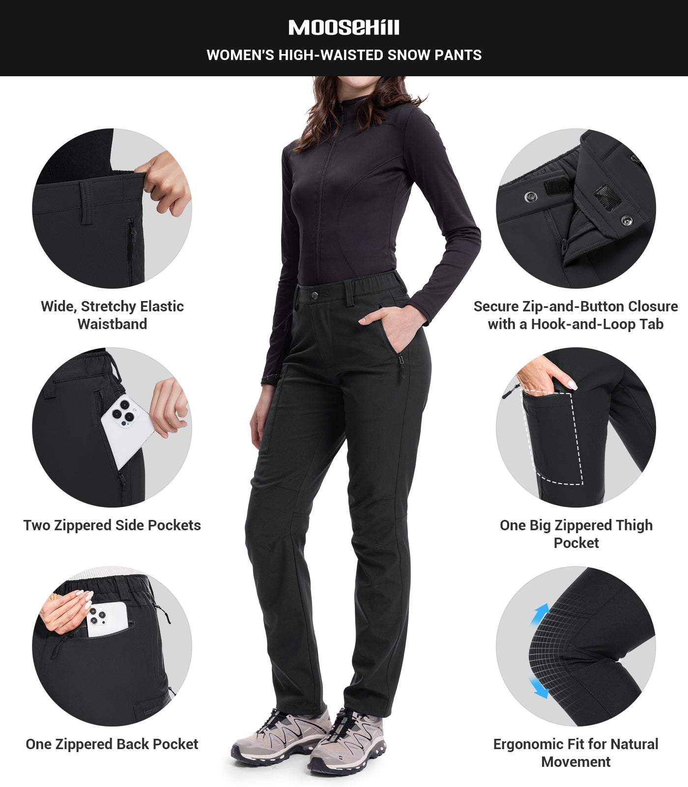 Pantalones de Senderismo para Esquí de Nieve para Mujer - SnowVenture W003