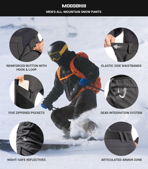 Pantaloni pentru bărbați de schi pe zăpadă căptușiți cu fleece - SnowVenture M055