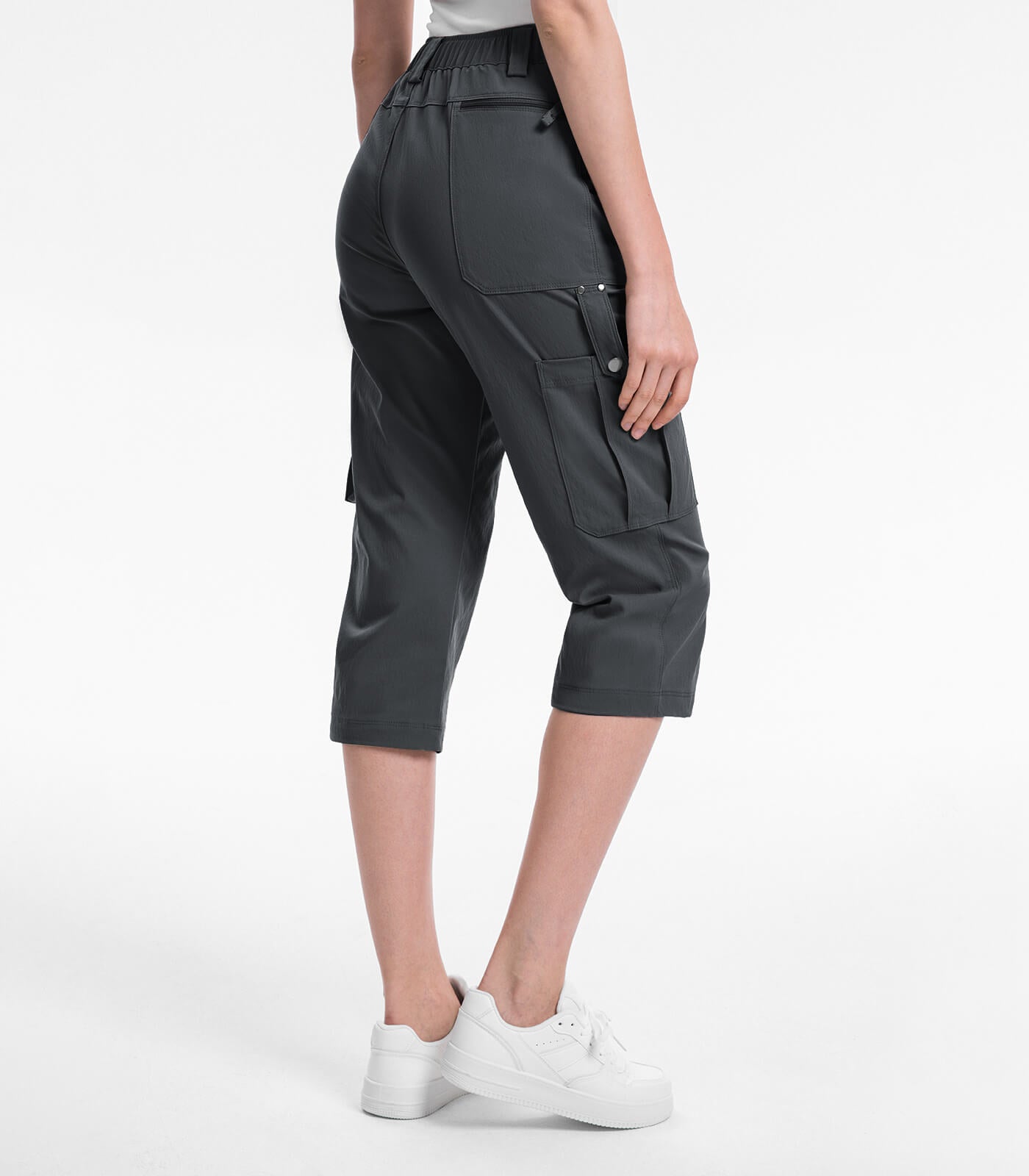 Women's Cargo Capris Pants High Waist Waterproof Hiking - HikerFlex W012