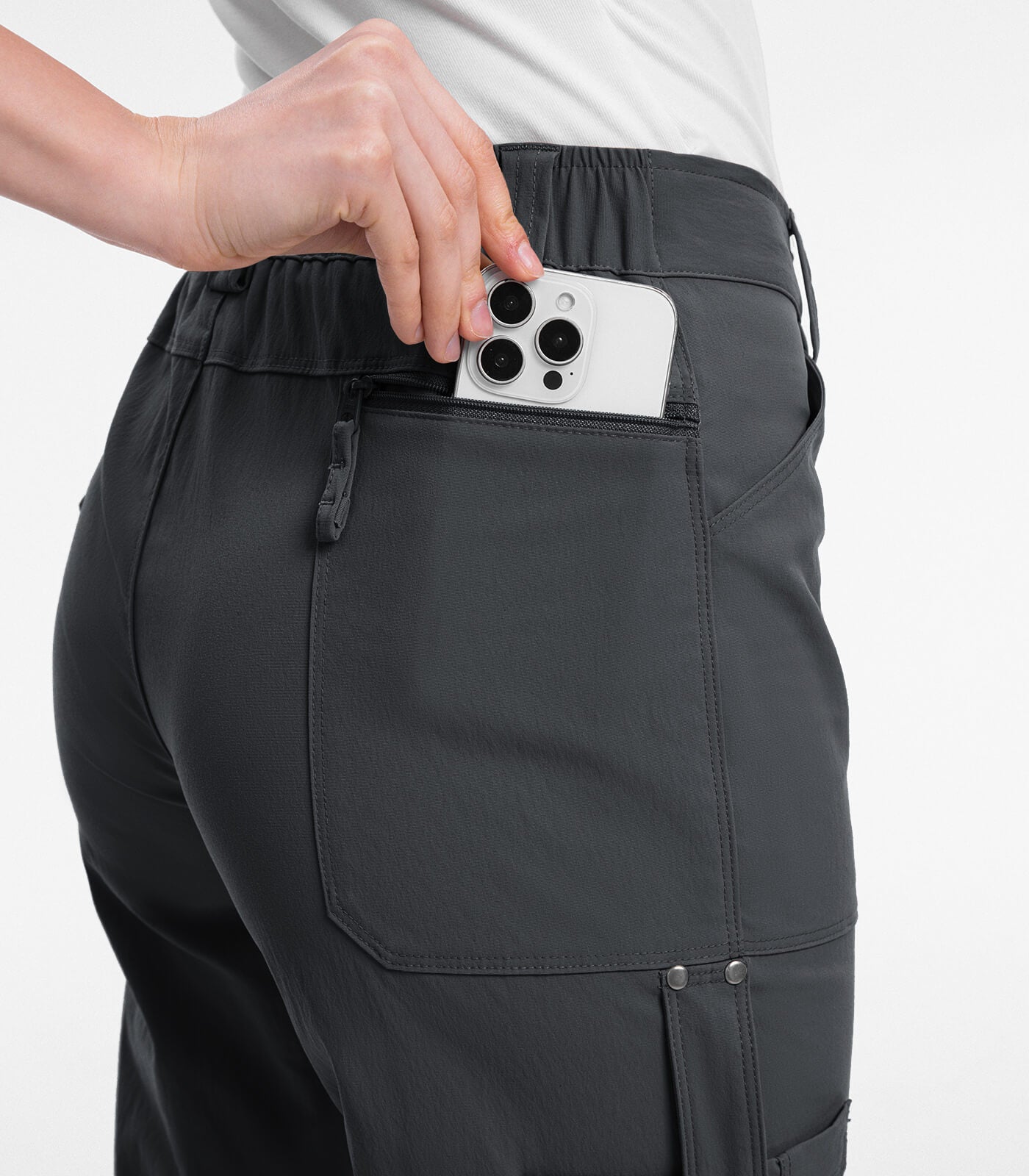 Women's Cargo Capris Pants High Waist Waterproof Hiking - HikerFlex W012