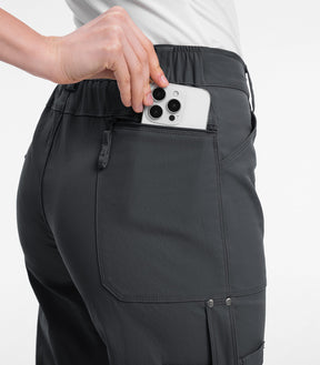 Women's Cargo Capris Pants High Waist Waterproof Hiking - HikerFlex W012