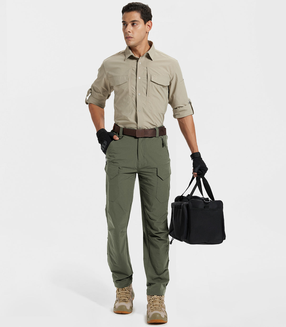 Moosehill Men's Hiking Cargo Pants #Color_Sage Green