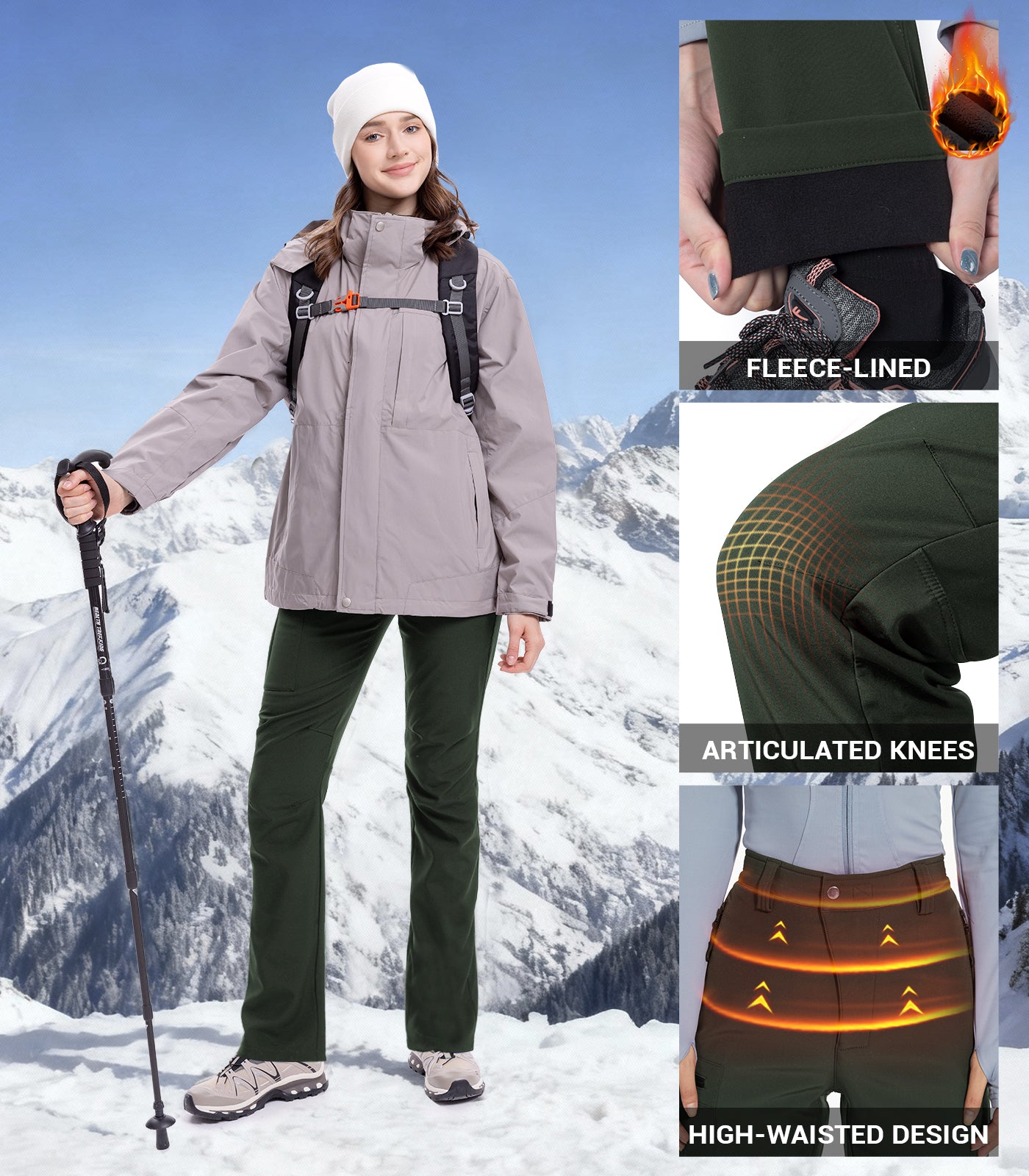 Pantalones de Senderismo para Esquí de Nieve para Mujer - SnowVenture W003