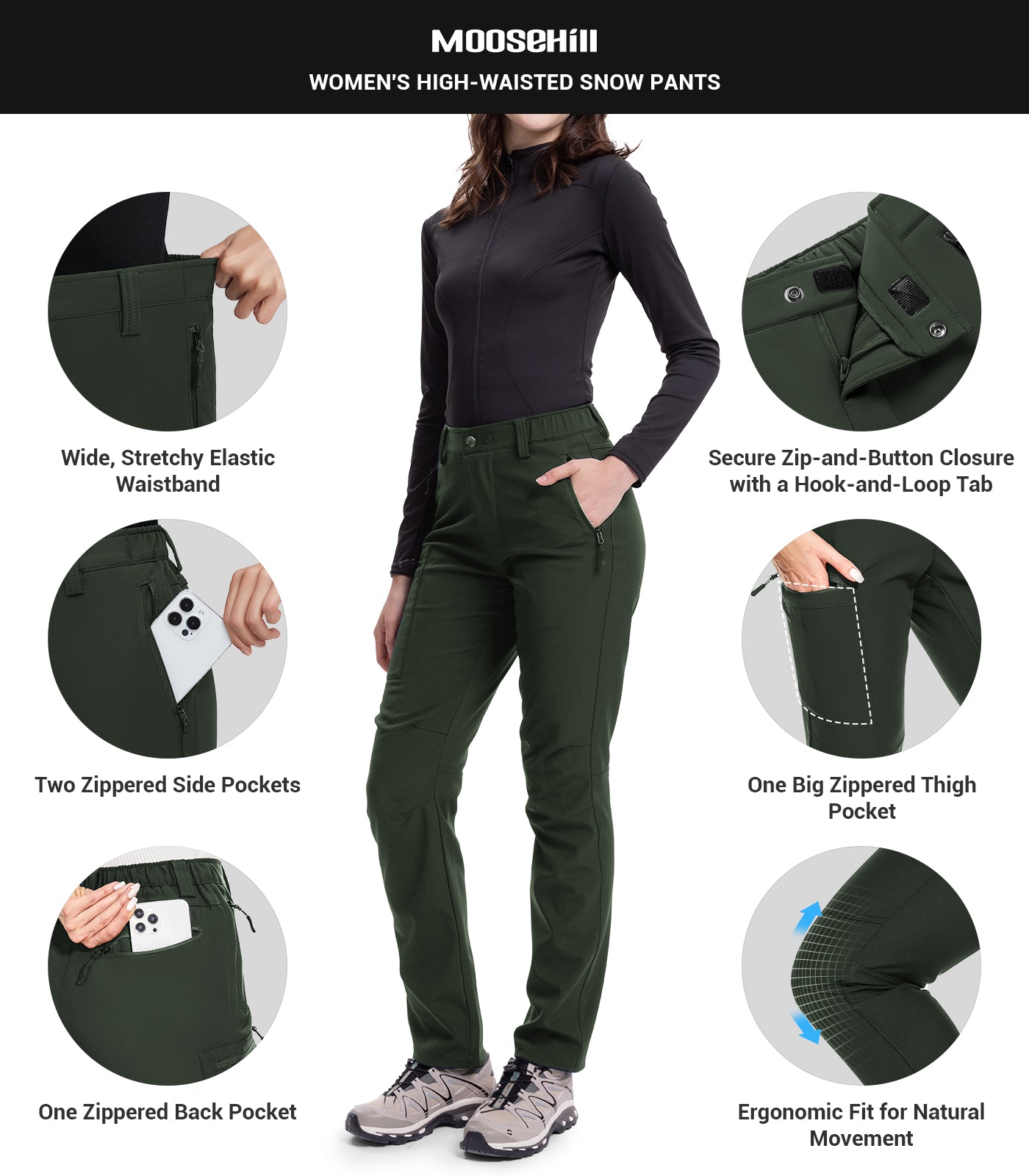 Pantalones de Senderismo para Esquí de Nieve para Mujer - SnowVenture W003
