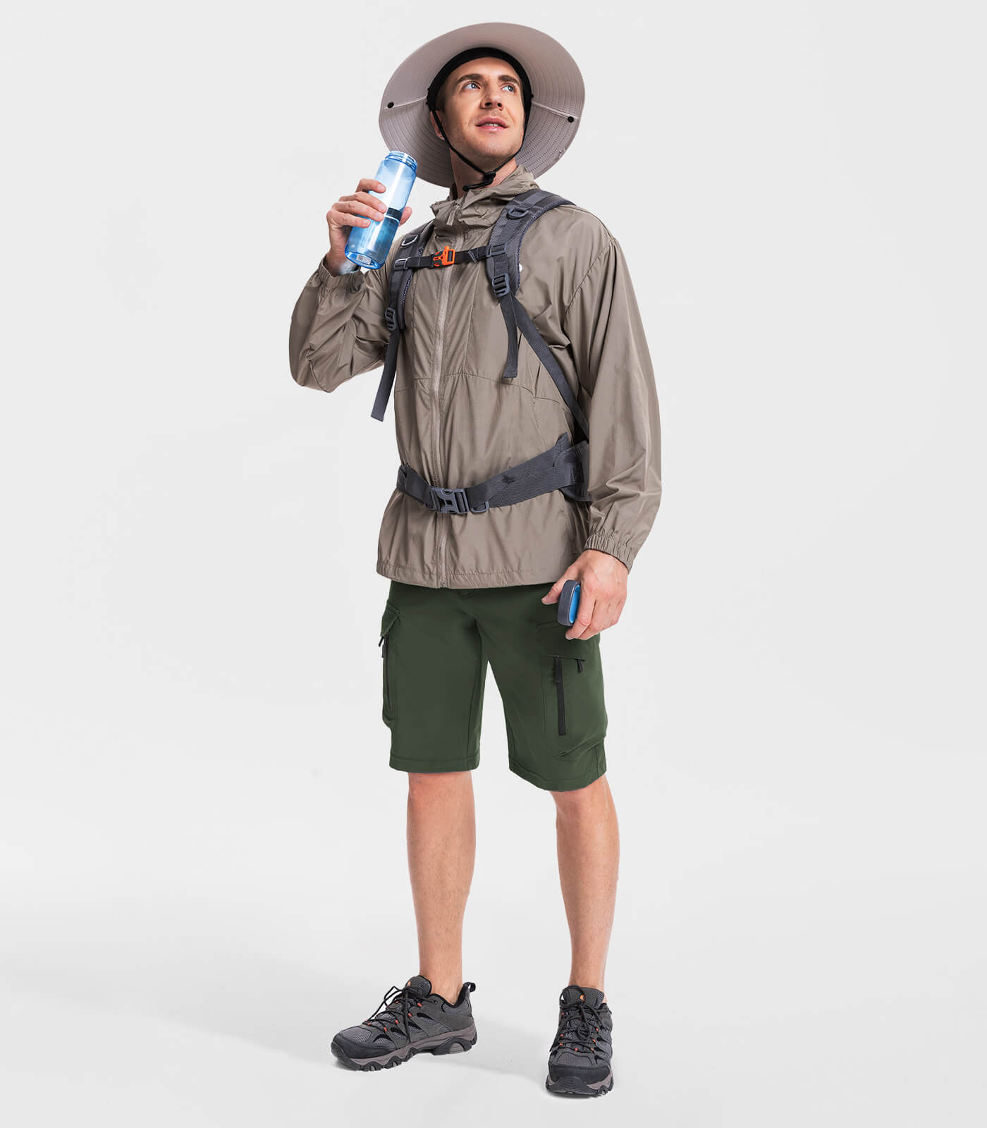 Herren Wander-Cargoshorts mit 7 Taschen, schnelltrocknend, lässig - TrailPioneer M025
