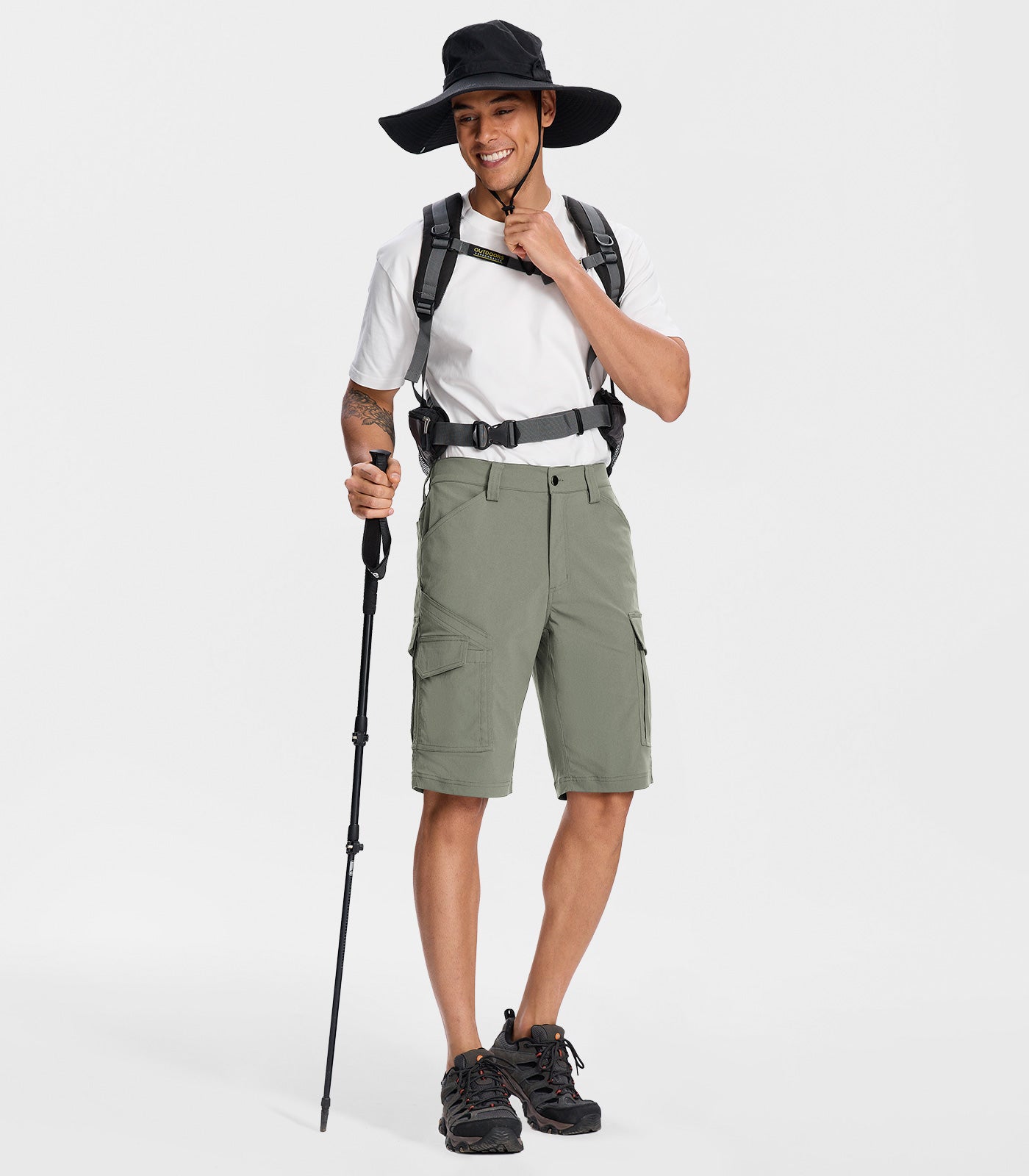 Pantaloni scurți cargo pentru drumeții bărbați - TrailPioneer M043