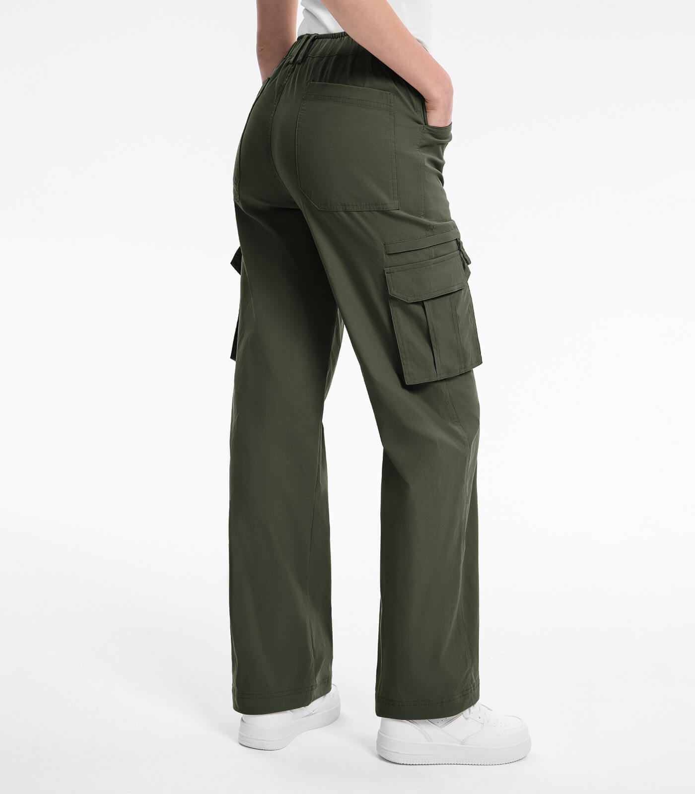 Pantaloni da trekking cargo da donna a vita alta - HikerFlex W037