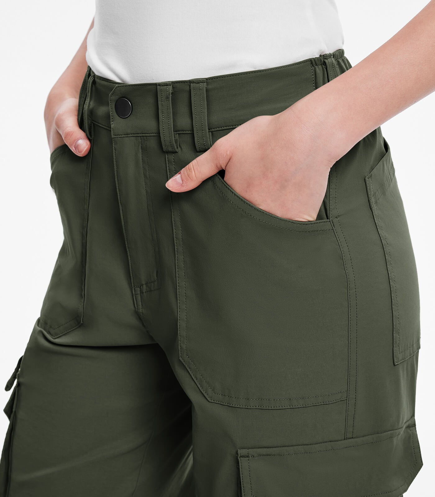 Pantaloni da trekking cargo da donna a vita alta - HikerFlex W037