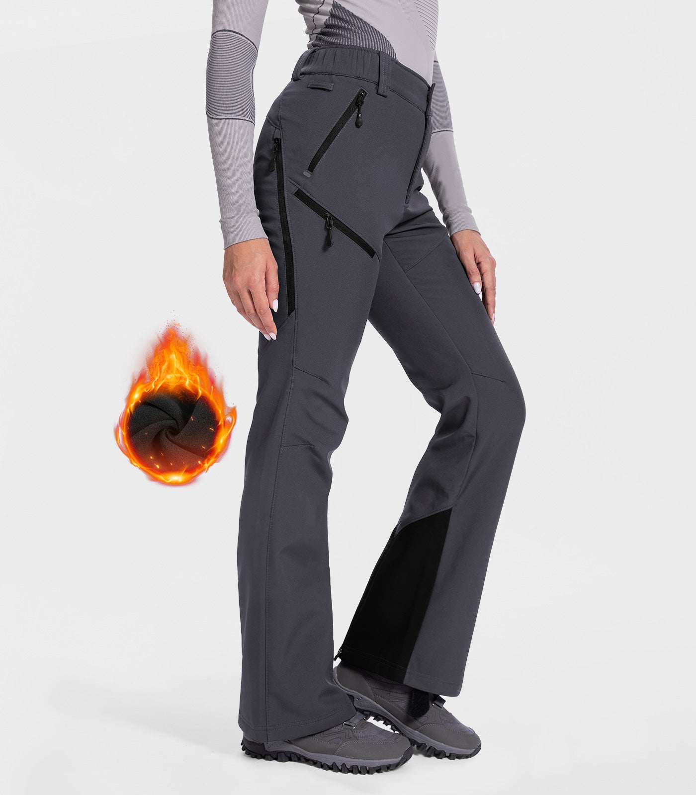 Pantaloni da sci da donna foderati in pile - SnowVenture W048