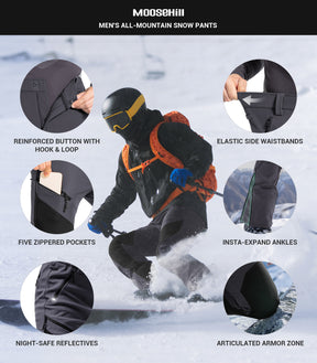 Pantaloni pentru bărbați de schi pe zăpadă căptușiți cu fleece - SnowVenture M055
